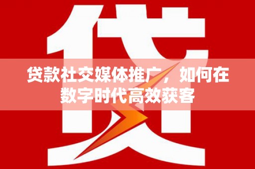 安定贷款社交媒体推广，如何在数字时代高效获客