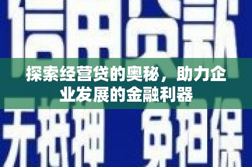 乌拉特中旗探索经营贷的奥秘，助力企业发展的金融利器