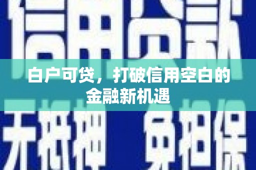 丹徒白户可贷，打破信用空白的金融新机遇